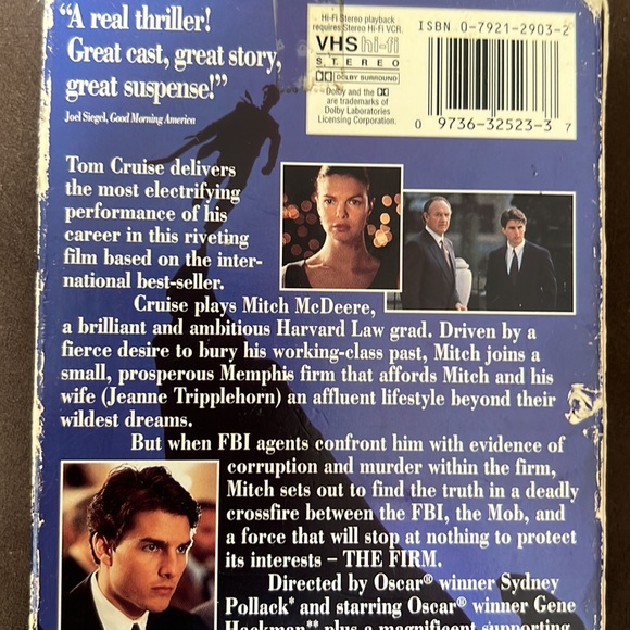 The Firm (VHS Video, 1993, Paramount Pictures) Tom Cruise Original Case - Picture 10 of 15